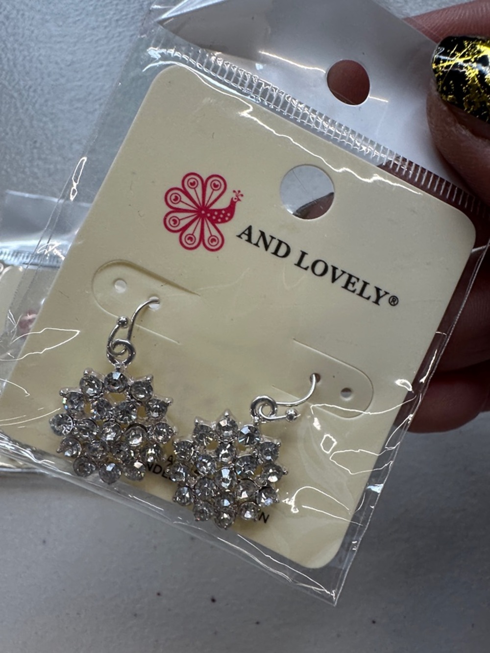 Silver Crystal Snowflake Drop Earrings set of 3